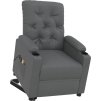 Zvedací masážní křeslo umělá kůže [3093508] (Barva Šedá)