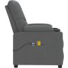 Zvedací masážní křeslo umělá kůže [3093508] (Barva Šedá)