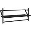 6dílná sada nástěnných polic s tyčí kompozit [836268] (Barva Černá)