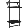 6dílná sada nástěnných polic s tyčí kompozitní dřevo [836268] (Barva Černá)