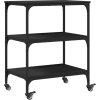 Kuchyňský vozík 60 x 41 x 76 cm kompozitní dřevo [842301] (Barva Černá)