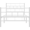 Kovový rám postele s hlavovým a nožním čelem 90 x 200 cm [355719] (Barva Bílá)