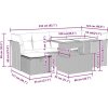 7dílná zahradní sestava s poduškami polyratan akácie [3327781] (Barva Šedá)