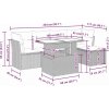 6dílná zahradní sestava s poduškami polyratan akácie [3326142] (Barva Šedá)