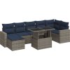 8dílná zahradní sestava s poduškami polyratan akácie [3326362] (Barva Šedá)