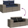 6dílná zahradní sestava s poduškami polyratan [3327931] (Barva Šedá)