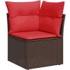 11dílná zahradní sestava s poduškami polyratan akácie [3326715] (Barva Hnědá)