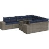 11dílná zahradní sestava s poduškami polyratan akácie [3326872] (Barva Šedá)