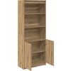 Skříň highboard 70 x 35 x 180 cm kompozitní dřevo [3328472] (Barva Černá)