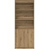 Skříň highboard 70 x 35 x 180 cm kompozitní dřevo [3328472] (Barva Černá)