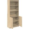Skříň highboard 70 x 35 x 180 cm kompozitní dřevo [3328472] (Barva Černá)