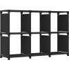 Výstavní police se 6 přihrádkami 103 x 30 x 72,5 cm textil [322606] (Barva Černá)