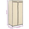 Šatní skříň 75 x 50 x 160 cm [282439] (Barva Krémová)