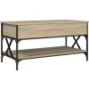 Konferenční stolek 100x50x50 cm kompozitní dřevo a kov [845358] (Barva Kouřový dub)