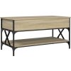 Konferenční stolek 100x50x50 cm kompozitní dřevo a kov [845358] (Barva Kouřový dub)