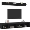 5dílná obývací stěna s LED osvětlením kompozitní dřevo [3216683] (Barva Černá)