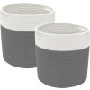 Úložné koše 2 ks a bílé Ø 28 x 28 cm bavlna [358457] (Barva Šedá)
