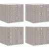 Skládací úložné boxy 4 ks 32x32x32 cm netkaná textilie [4018985] (Barva Hnědá)