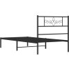 Kovový rám postele s čelem 107 x 203 cm [355263] (Barva Černá)