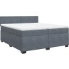 Box spring postel s matrací 200x200 cm samet [3286400] (Barva Modrá)