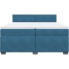Box spring postel s matrací 200x200 cm samet [3286400] (Barva Modrá)