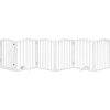 Zábrana pro psy s dvířky skládací 6 panelů 300 cm topol [352213] (Barva Bílá)