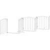 Zábrana pro psy s dvířky skládací 6 panelů 300 cm topol [352213] (Barva Bílá)