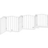 Zábrana pro psy s dvířky skládací 6 panelů 300 cm topol [352213] (Barva Bílá)