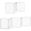 Zábrana pro psy s dvířky skládací 9 panelů 450 cm topol [3155591] (Barva Bílá)
