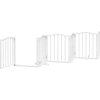 Zábrana pro psy s dvířky skládací 9 panelů 450 cm topol [3155591] (Barva Bílá)