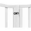 Zábrana pro psy s dvířky skládací 9 panelů 450 cm topol [3155591] (Barva Bílá)
