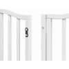 Zábrana pro psy s dvířky skládací 9 panelů 450 cm topol [3155591] (Barva Bílá)
