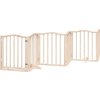 Zábrana pro psy s dvířky skládací 9 panelů 450 cm topol [3155591] (Barva Bílá)
