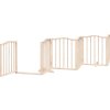 Zábrana pro psy s dvířky skládací 9 panelů 450 cm topol [3155591] (Barva Bílá)