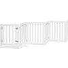 Zábrana pro psy s dvířky skládací 6 panelů 300 cm topol [352245] (Barva Bílá)