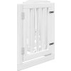 Zábrana pro psy s dvířky skládací 6 panelů 300 cm topol [352245] (Barva Bílá)
