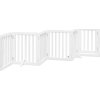Zábrana pro psy s dvířky skládací 6 panelů 300 cm topol [352245] (Barva Bílá)