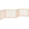 Zábrana pro psy s dvířky skládací 4 panely 320 cm topol [352249] (Barva Bílá)