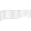 Zábrana pro psy s dvířky skládací 4 panely 320 cm topol [352249] (Barva Bílá)