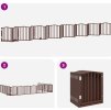 Zábrana pro psy s dvířky skládací 15 panelů 750 cm topol [3155605] (Barva Hnědá)