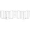 Zábrana pro psy s dvířky skládací 4 panely 320 cm [352217] (Barva Bílá)