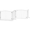 Zábrana pro psy s dvířky skládací 6 panelů 480 cm topol [3155617] (Barva Bílá)