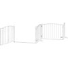 Zábrana pro psy s dvířky skládací 6 panelů 480 cm topol [3155617] (Barva Bílá)