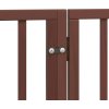 Zábrana pro psy s dvířky skládací 8 panelů 640 cm topol [3155578] (Barva Hnědá)