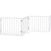 Zábrana pro psy s dvířky skládací 6 panelů 480 cm topol [3155569] (Barva Černá)