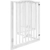 Zábrana pro psy s dvířky skládací 4 panely 320 cm [352211] (Barva Přírodní)