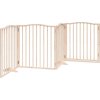Zábrana pro psy s dvířky skládací 4 panely 320 cm [352211] (Barva Přírodní)