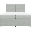 Box spring postel s matrací 200x200 cm samet [3294724] (Barva Světle šedá)