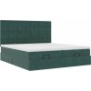 Osmanský rám postele s matrací 200x200cm samet [3314666] (Barva Tmavě zelená)
