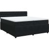 Box spring postel s matrací 200x200 cm samet [3287838] (Barva Černá)